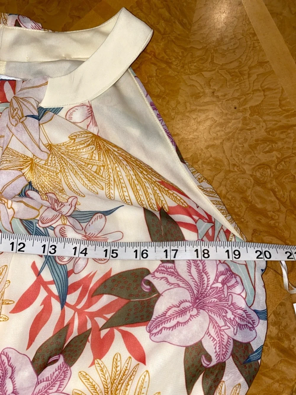 NWT! Robbie Bee Cream Maxi Dress with Coral, Teal & Mustard Floral Print Size 14 - Picture 12 of 16